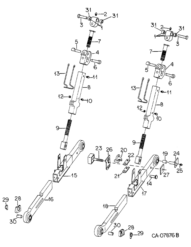 Схема запчастей Case IH 5088 - (09-06) - FRAME, TELESCOPING LOWER LINKS, FOR TRACTORS WITH THREE POINT HITCH (12) - FRAME