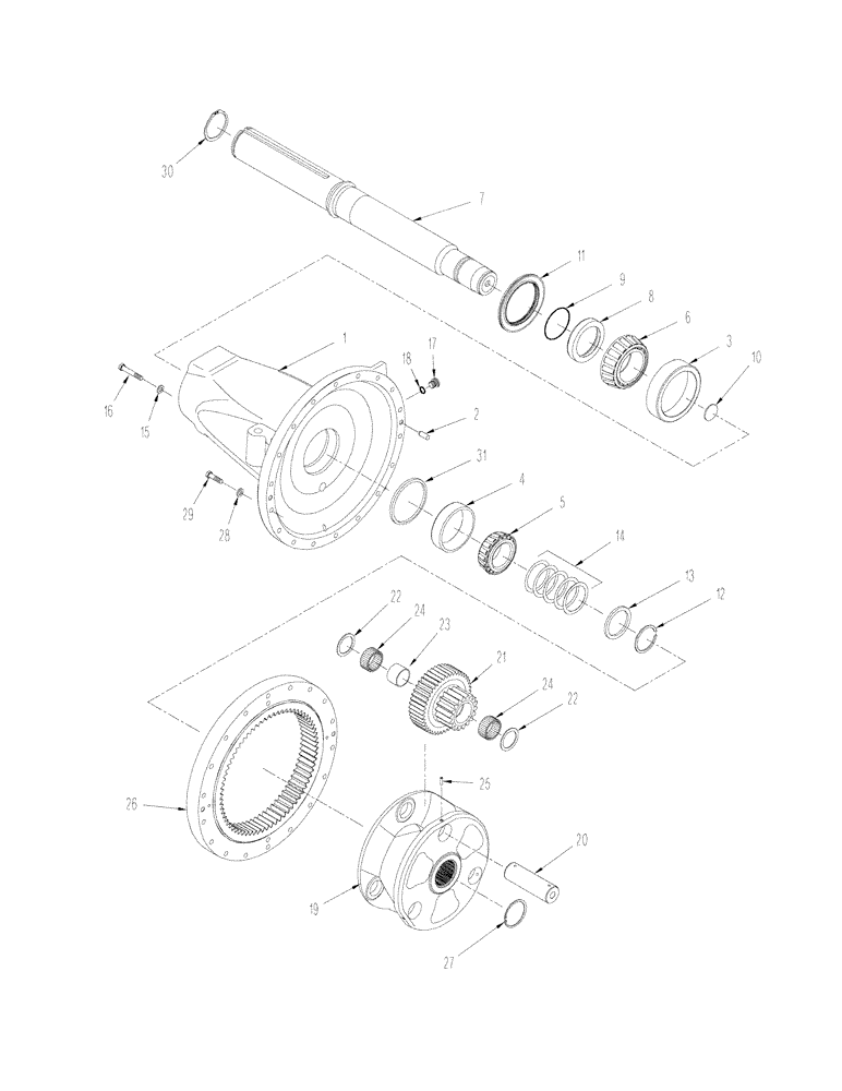 Схема запчастей Case IH STX425 - (06-81) - 500 SERIES AXLE ASSEMBLY - FINAL DRIVE, WHEELED TRACTOR (06) - POWER TRAIN