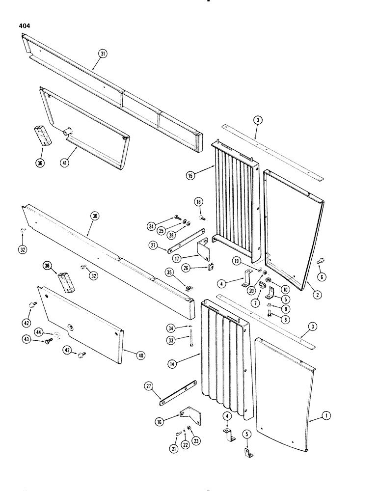 Схема запчастей Case IH 1270 - (404) - FRONT SIDE PANELS (09) - CHASSIS/ATTACHMENTS