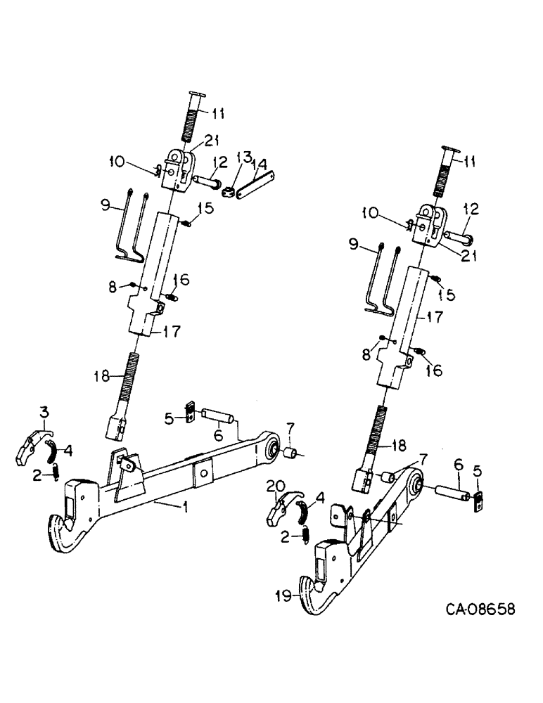 Схема запчастей Case IH 6388 - (09-06) - FRAME, THREE POINT HITCH, TRACTORS WITH DRAFT CONTROL, CLAW LOWER LINKS (12) - FRAME