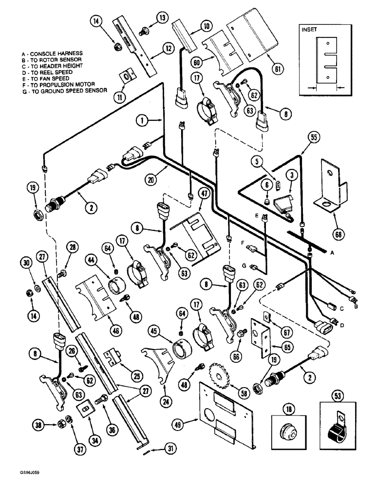 Схема запчастей Case IH 1660 - (4-46) - SHAFT SPEED MONITOR CONTROL, COMBINE WITHOUT STRAW CHOPPER (06) - ELECTRICAL