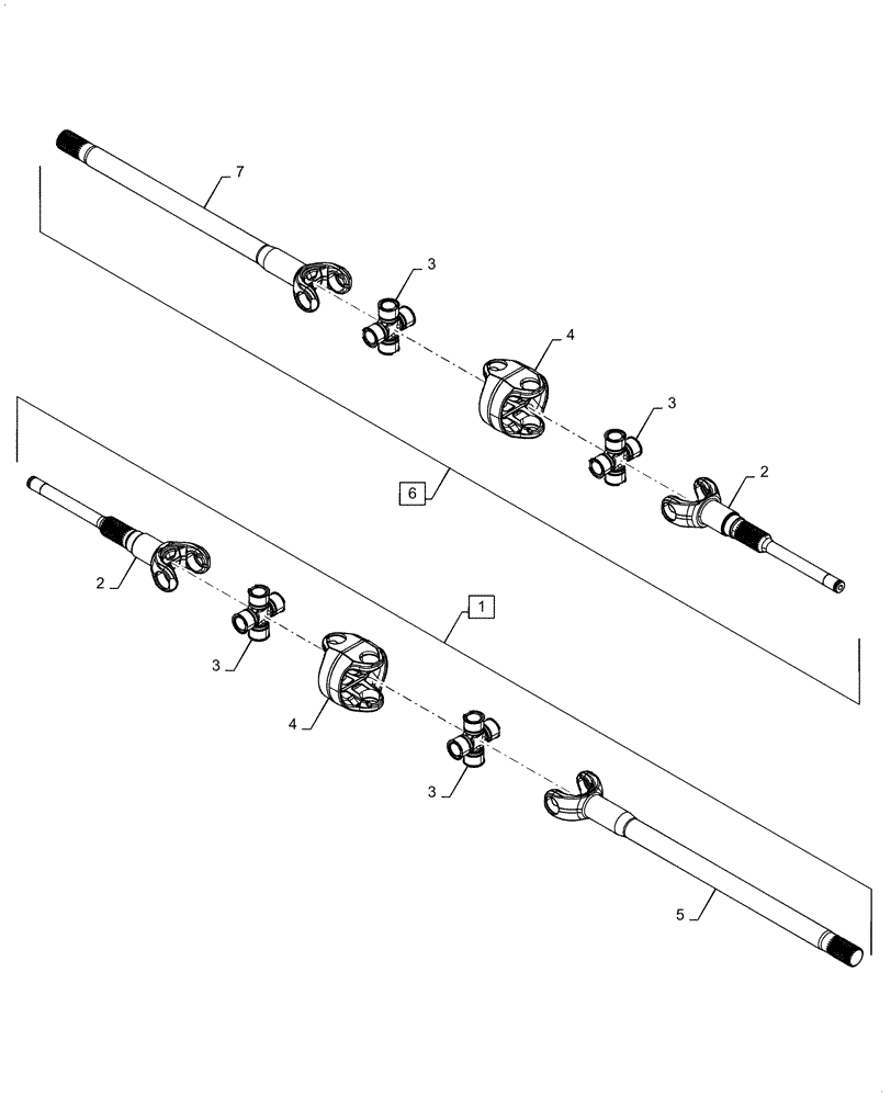Схема запчастей Case IH MAGNUM 340 - (25.108.AA[06]) - VAR - 429379, 429380 - AXLE SHAFTS, CLASS 5 WIDE (25) - FRONT AXLE SYSTEM