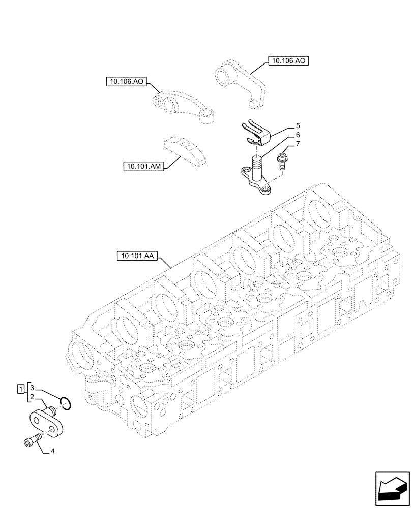 Схема запчастей Case IH F3HFE613A B009 - (10.254.AZ) - ENGINE EXHAUST BRAKE (10) - ENGINE