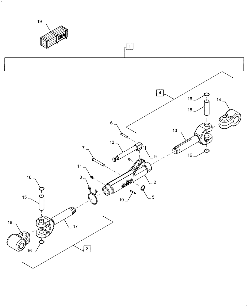 Схема запчастей Case IH MAGNUM 310 - (37.120.AA[08]) - VAR - 429405 - HITCH, TOP LINK BALL END, 700MM - 915MM (37) - HITCHES, DRAWBARS & IMPLEMENT COUPLINGS