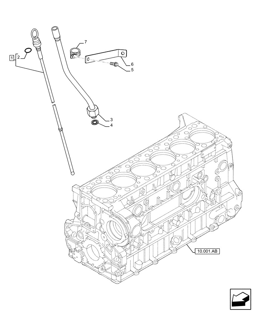 Схема запчастей Case IH F3HFE613A B009 - (10.304.AS) - DIPSTICK (10) - ENGINE