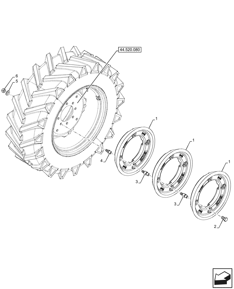 Схема запчастей Case IH FARMALL 80V - (39.140.080) - VAR - 744134 - REAR, BALLAST (192 KG) (39) - FRAMES AND BALLASTING