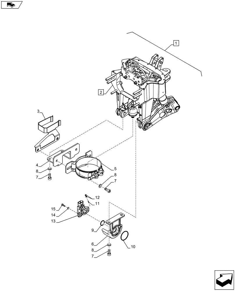 Схема запчастей Case IH PUMA 200 - (88.035.11[04]) - DIA KIT - FRONT HPL FOR SUSPENDED AND STD AXLES, LESS PTO, LESS COUPLER - BRACKET (88) - ACCESSORIES