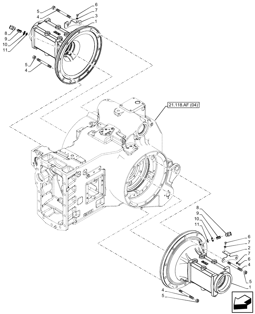 Схема запчастей Case IH PUMA 240 CVT - (27.120.AI[06]) - VAR - 337417, 337418, 337419, 337420, 337421, 337422, 337423, 337424, 337425 - FINAL DRIVE HOUSING, CVT (27) - REAR AXLE SYSTEM