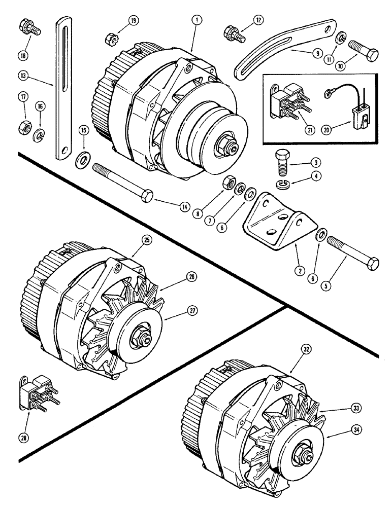 Схема запчастей Case IH 1370 - (106) - ALTERNATOR CONVERSION KITS, TO CONVERT FROM 55 AMPERER PRESTOLITE TO 72 AMPERE DELCO-REMY (04) - ELECTRICAL SYSTEMS