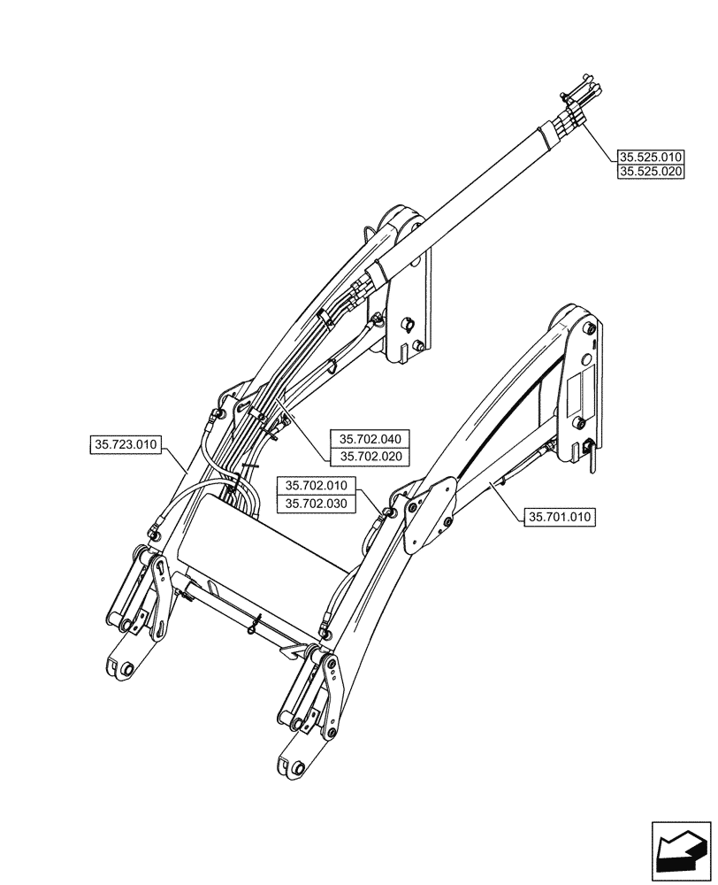 Схема запчастей Case IH L340A - (00.000.35) - PICTORIAL INDEX - HYDRAULIC SYSTEMS (00) - GENERAL & PICTORIAL INDEX