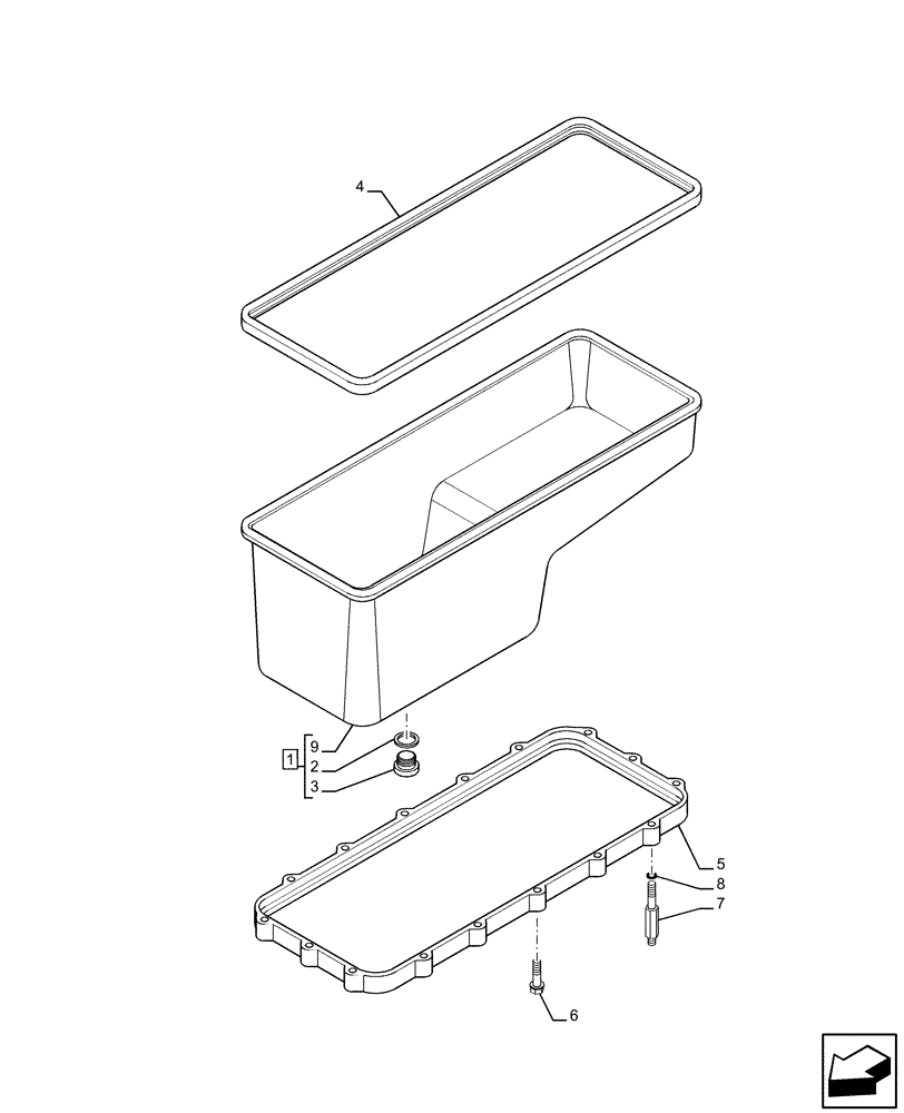 Схема запчастей Case IH F3HFE613A B009 - (10.102.AP) - ENGINE OIL PAN (10) - ENGINE