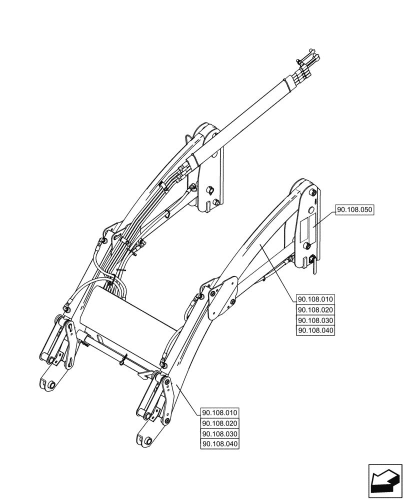 Схема запчастей Case IH L340A - (00.000.90) - PICTORIAL INDEX - PLATFORM, CAB, BODYWORK AND DECALS (00) - GENERAL & PICTORIAL INDEX