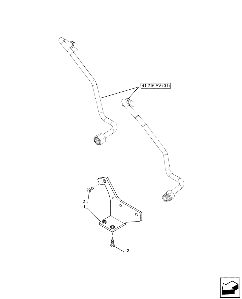 Схема запчастей Case IH FARMALL 95C - (41.200.AO[03]) - VAR - 390018 - STEERING LINE, SUPPORT (41) - STEERING