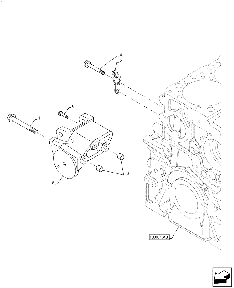 Схема запчастей Case IH F3HFE613A B009 - (55.301.AB) - ALTERNATOR BRACKET AND SUPPORT (55) - ELECTRICAL SYSTEMS