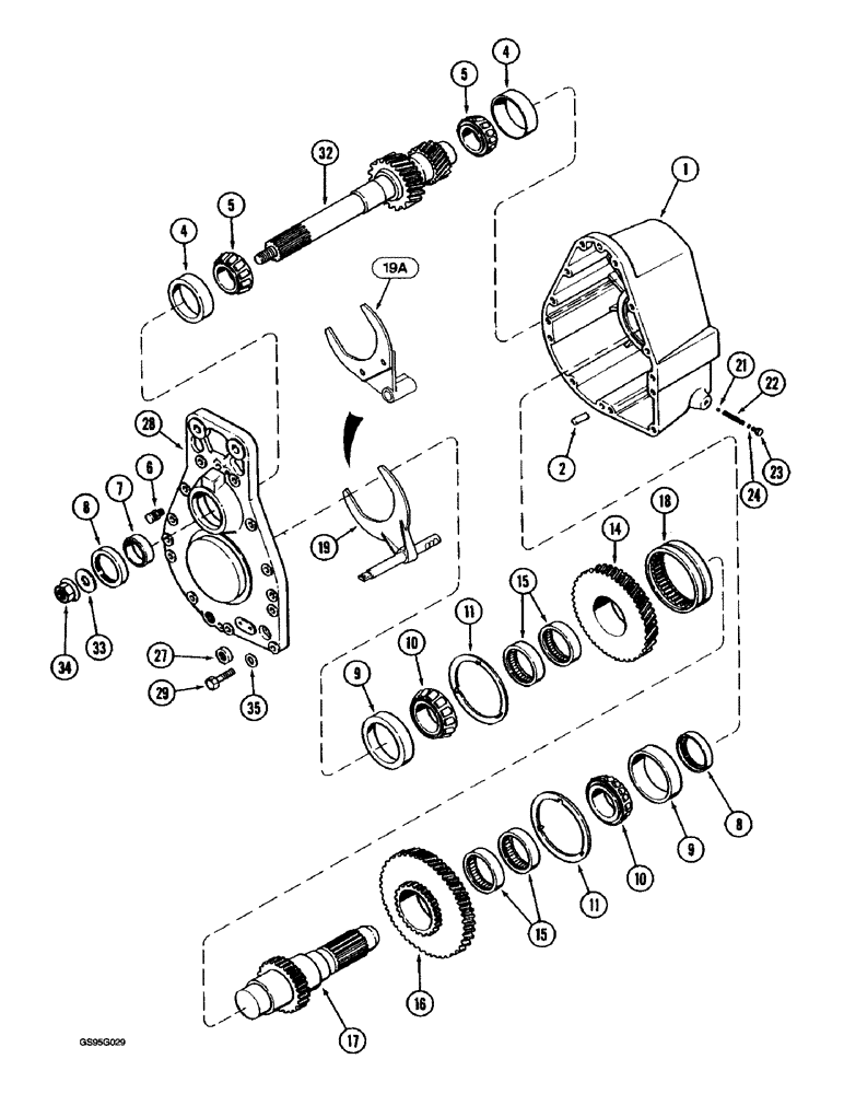 Схема запчастей Case IH 1670 - (9B-08) - ROTOR DRIVE GEAR HOUSING (14) - ROTOR, CONCANVES & SIEVE