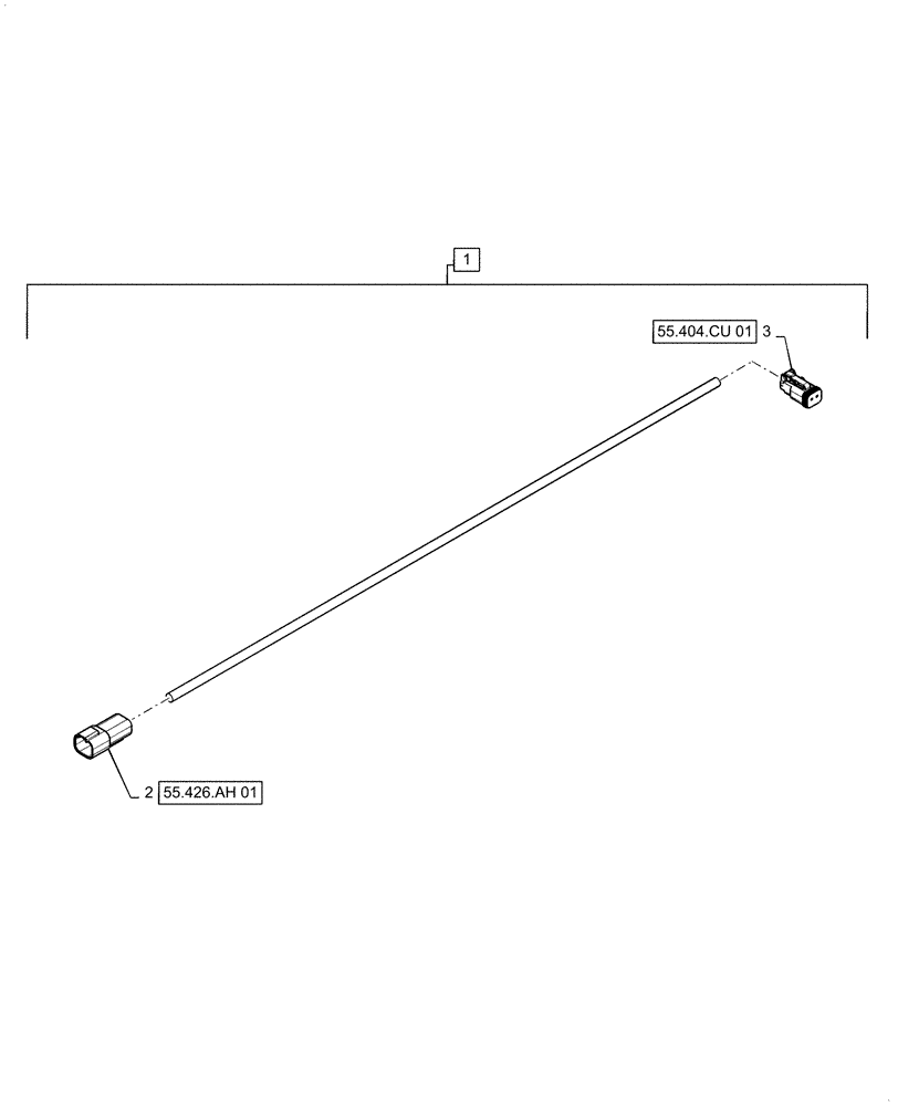 Схема запчастей Case IH 5140 - (55.404.CU[02]) - WIRE HARNESS, UNLOADING TUBE WORK LIGHT (55) - ELECTRICAL SYSTEMS