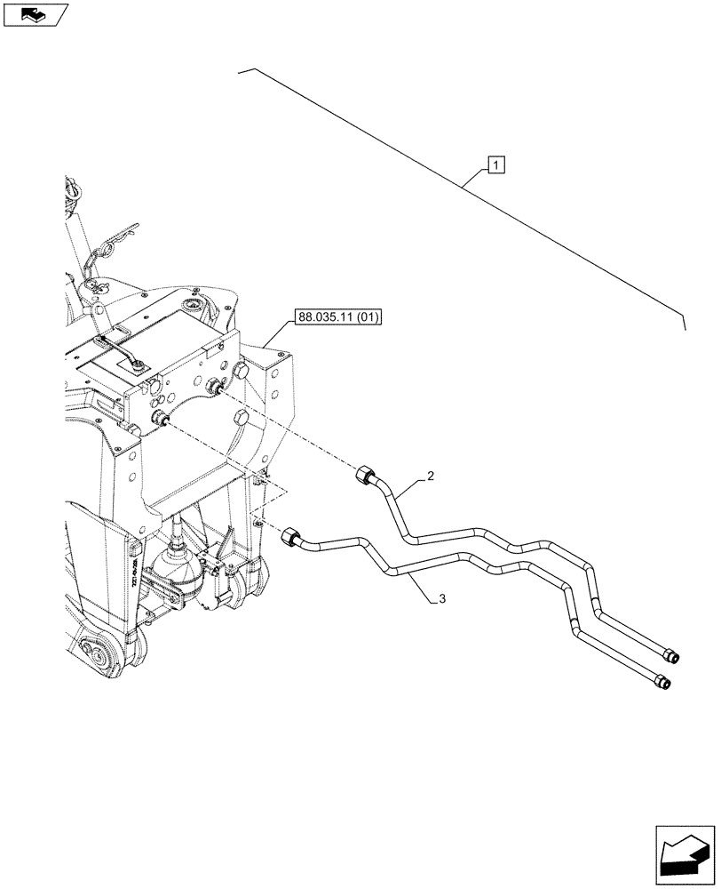 Схема запчастей Case IH PUMA 185 - (88.035.11[15]) - DIA KIT - FRONT HPL FOR SUSPENDED AND STD AXLES, LESS PTO, LESS COUPLER - TUBE (88) - ACCESSORIES