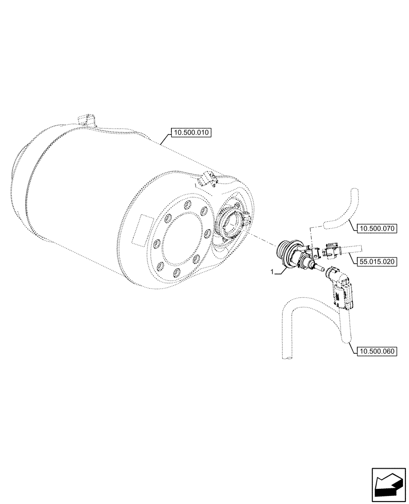 Схема запчастей Case IH FARMALL 120U - (55.988.090) - VAR - 334773, 391263 - DEF/ADBLUE™, INJECTOR, EMISSIONS (55) - ELECTRICAL SYSTEMS