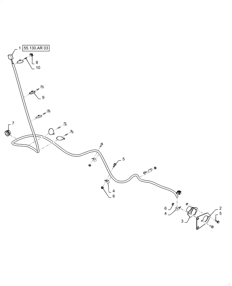 Схема запчастей Case IH 5130 - (55.130.AR[01]) - TRAILER HITCH HARNESS (55) - ELECTRICAL SYSTEMS