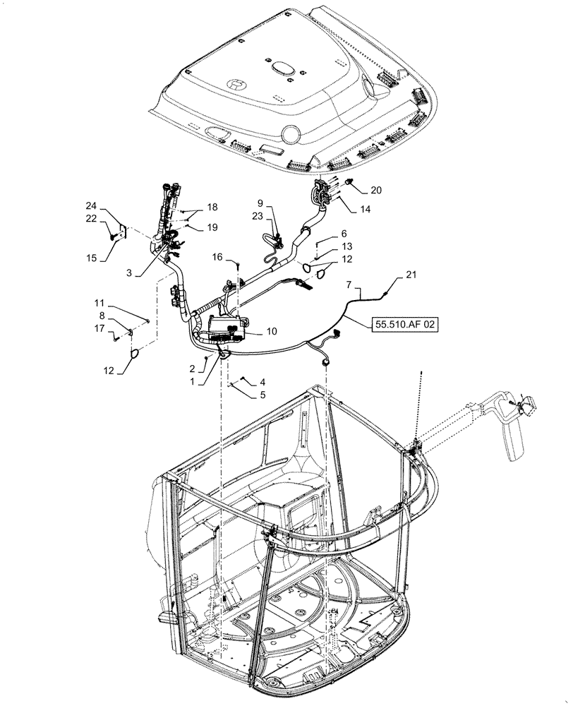 Схема запчастей Case IH 7140 - (55.510.AF[01]) - HARNESS, CAB (55) - ELECTRICAL SYSTEMS