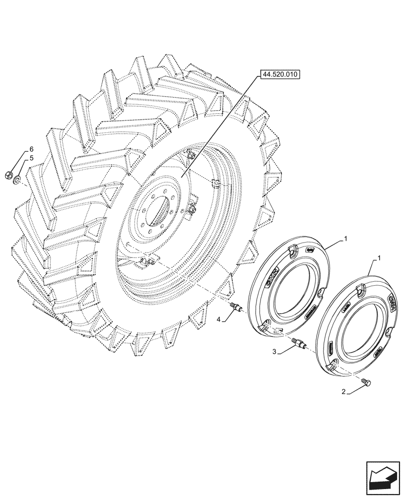 Схема запчастей Case IH FARMALL 110V - (39.140.070) - VAR - 744134 - REAR, BALLAST (200 KG) (39) - FRAMES AND BALLASTING