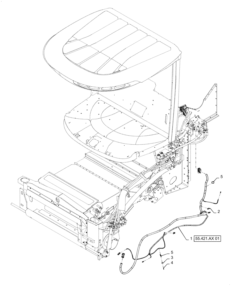 Схема запчастей Case IH 6140 - (55.101.AC[08]) - WIRE HARNESS, FEEDER (55) - ELECTRICAL SYSTEMS