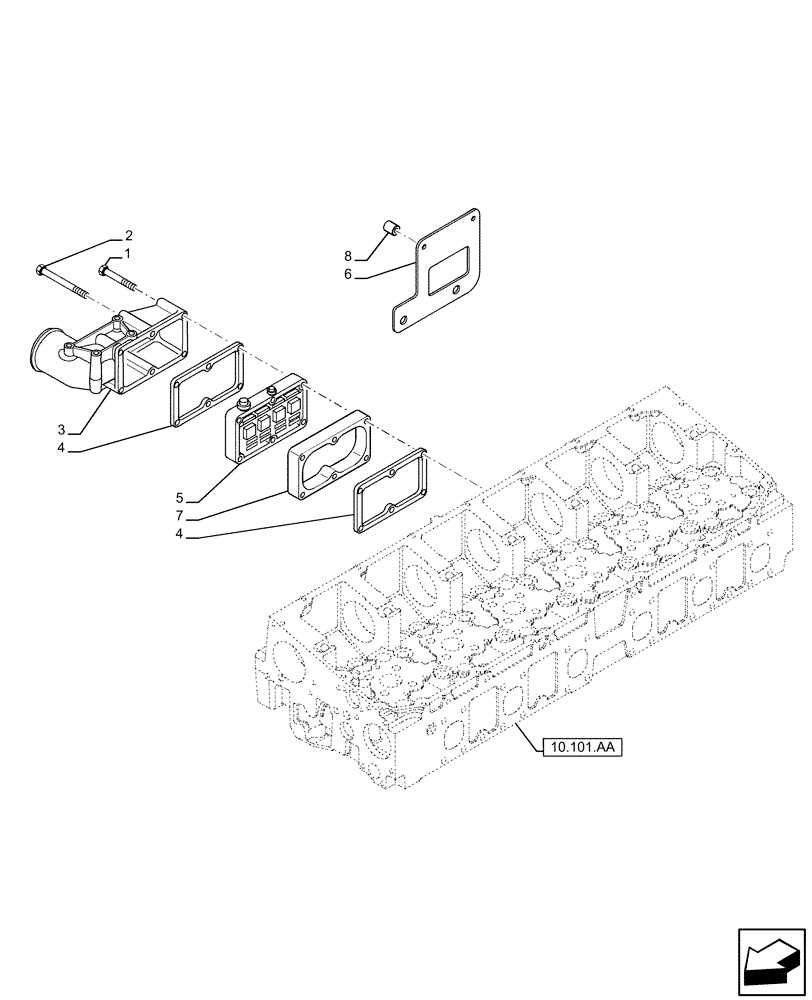 Схема запчастей Case IH F3HFE613A B009 - (10.254.AM) - INTAKE MANIFOLD (10) - ENGINE