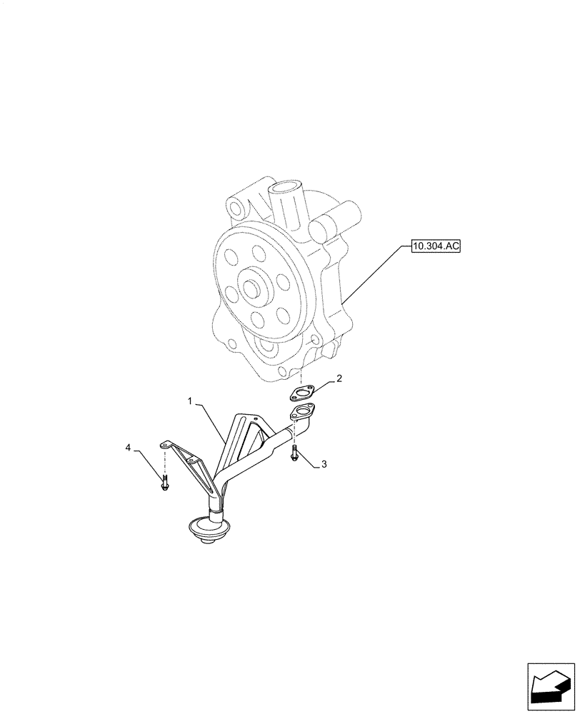 Схема запчастей Case IH F3HFE613A B009 - (10.304.AL) - SUCTION PIPE (10) - ENGINE