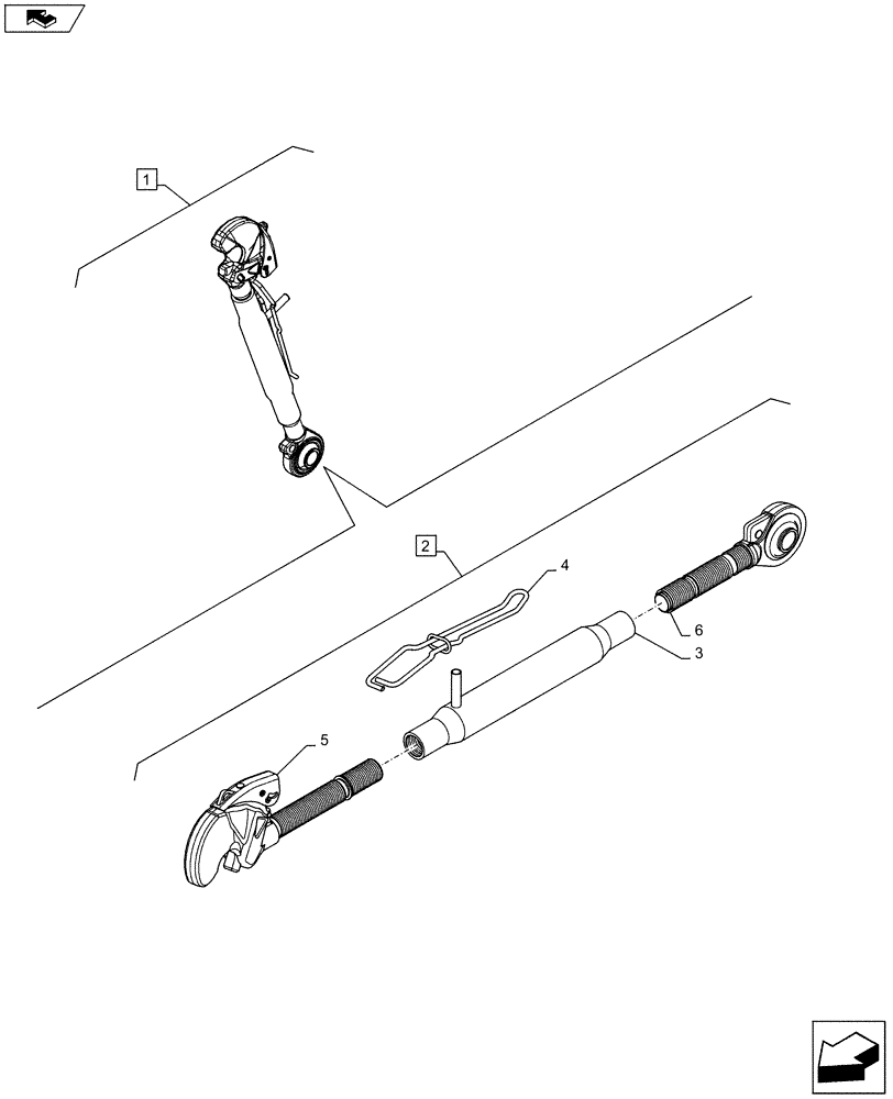 Схема запчастей Case IH PUMA 215 - (88.035.11[11]) - DIA KIT - FRONT HPL FOR SUSPENDED AND STD AXLES, LESS PTO, LESS COUPLER - THIRD LINK SPRAG - BREAKDOWN (88) - ACCESSORIES