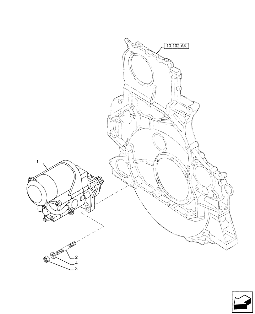 Схема запчастей Case IH F3HFE613A B009 - (55.201.AE) - STARTER MOTOR (55) - ELECTRICAL SYSTEMS