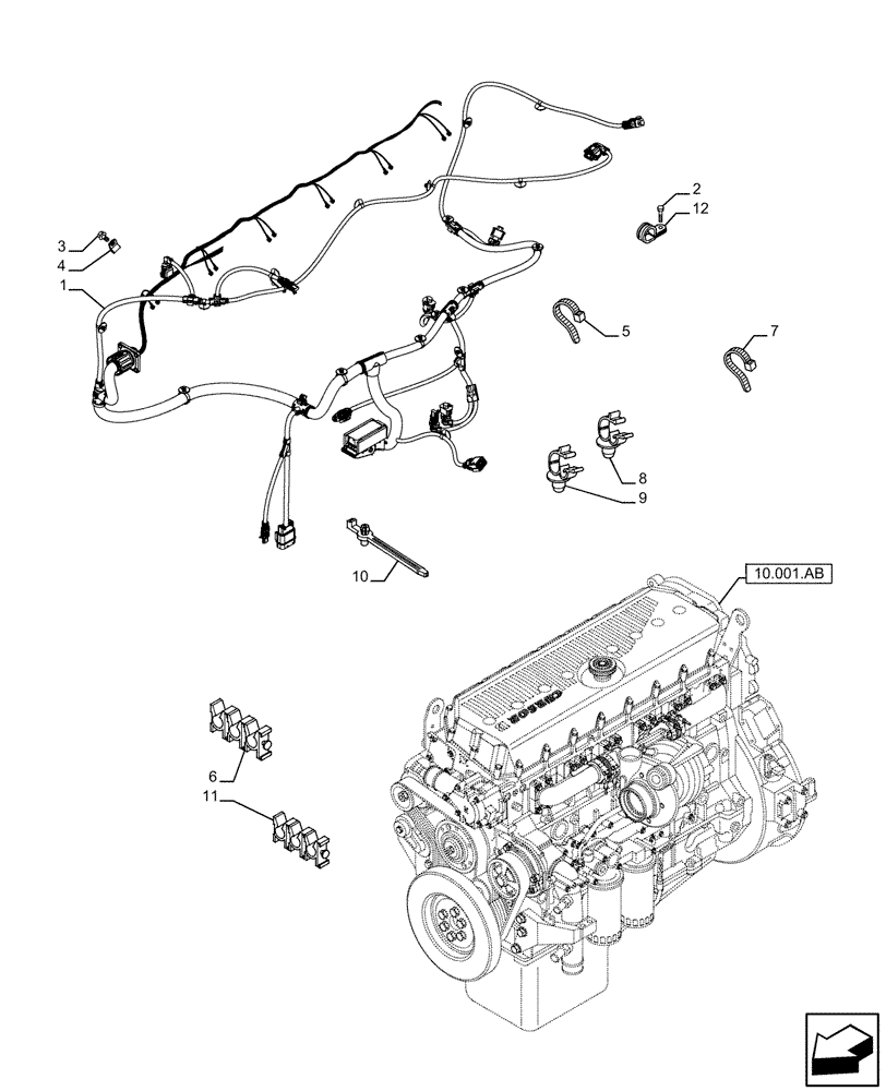 Схема запчастей Case IH F3HFE613A B009 - (55.010.AA) - INJECTION WIRE HARNESS (55) - ELECTRICAL SYSTEMS