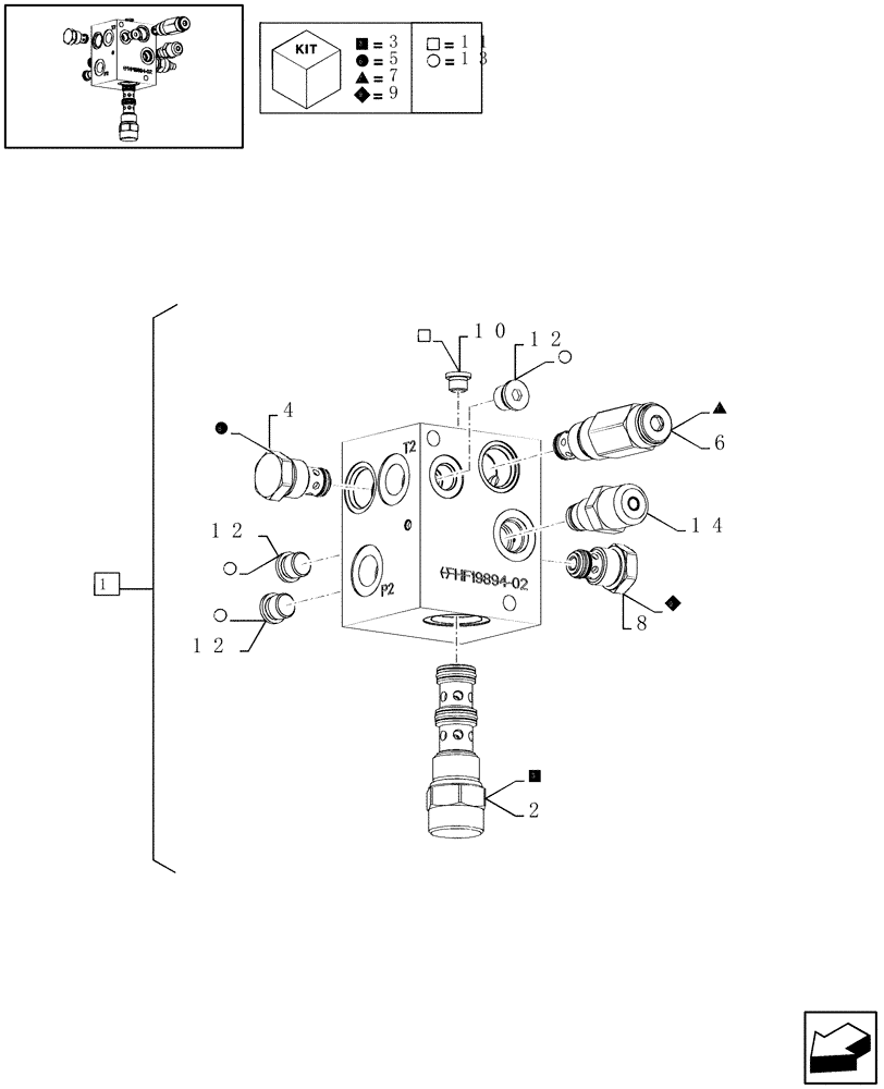 Схема запчастей Case IH RBX341 - (07.24A[01]) - MANIFOLD - D652 (07) - HYDRAULIC SYSTEM