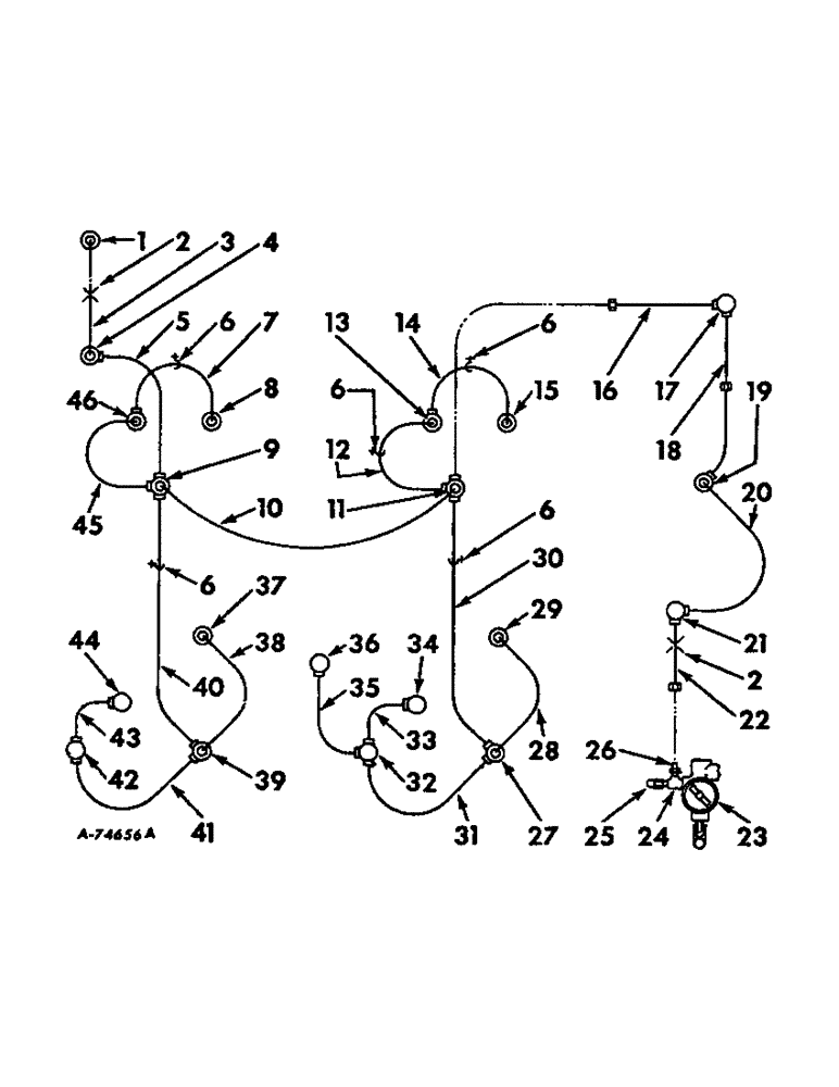 Схема запчастей Case IH 37 - (B-65) - CENTRALIZED LUBRICATION ATTACHMENT VALVES, TUBING & FITTINGS 