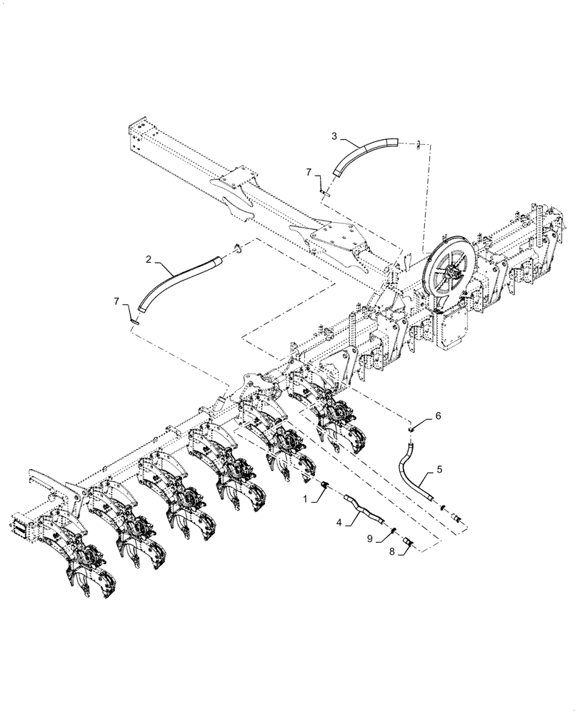 Схема запчастей Case IH 2150 - (79.105.AD[01]) - VACUUM DELIVERY LEFT WING 16 ROW (79) - PLANTING