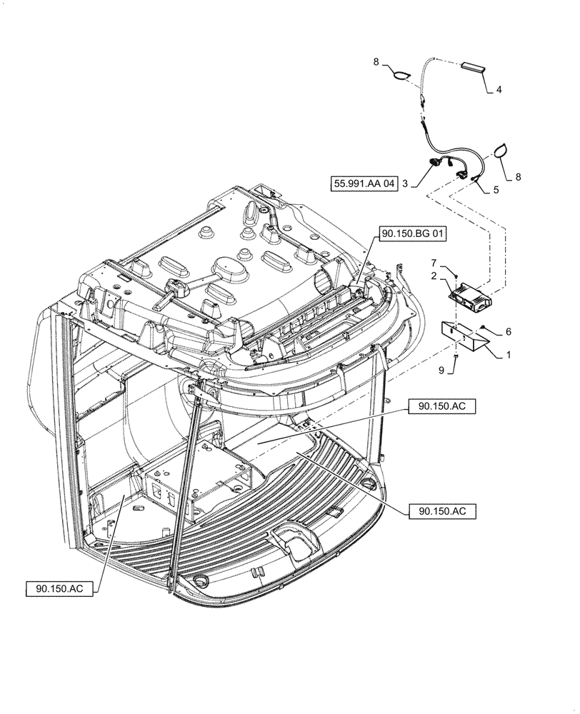 Схема запчастей Case IH 7130 - (55.991.AA[01]) - GSM TELEMATICS (55) - ELECTRICAL SYSTEMS