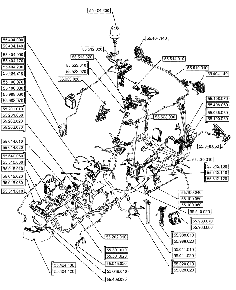 Схема запчастей Case IH FARMALL 120U - (00.000.55[01]) - PICTORIAL INDEX - ELECTRICAL SYSTEMS (00) - GENERAL & PICTORIAL INDEX