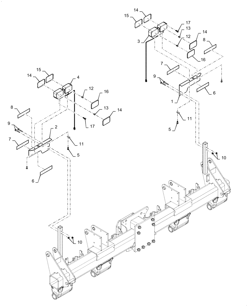 Схема запчастей Case IH 2150 - (55.404.BM[01]) - LIGHTS FRONT FOLD (55) - ELECTRICAL SYSTEMS