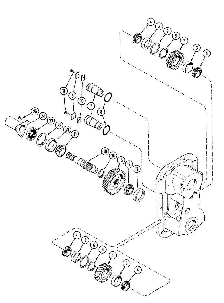 Схема запчастей Case IH 2394 - (6-106) - PTO IDLERS AND OUTPUT SHAFT (06) - POWER TRAIN