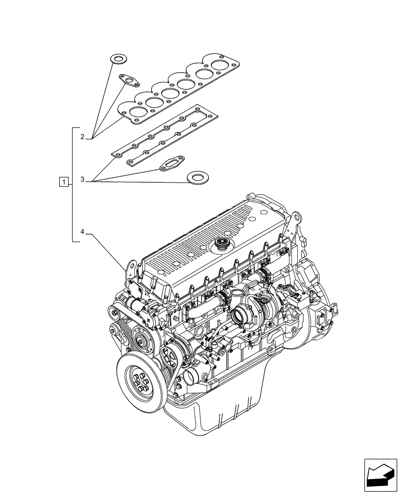 Схема запчастей Case IH F3GFE613A B003 - (10.001.AD) - ENGINE (10) - ENGINE