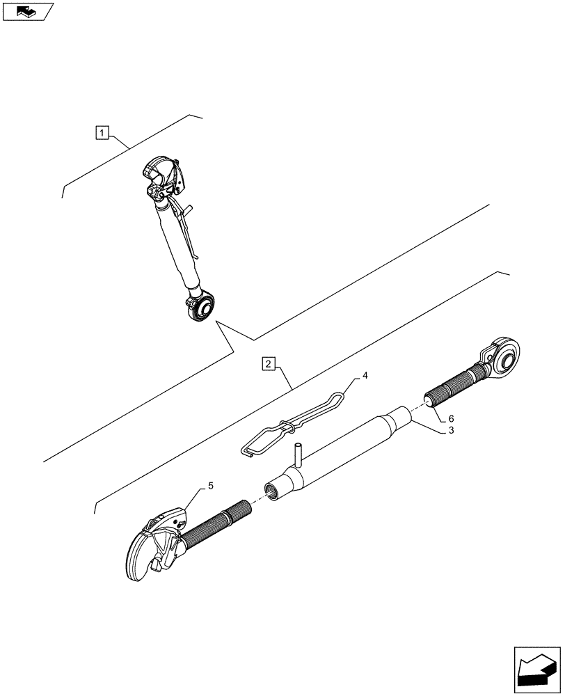 Схема запчастей Case IH PUMA 170 - (88.035.10[11]) - DIA KIT - FRONT HPL FOR SUSPENDED AND STD AXLES, LESS PTO, LESS COUPLER - THIRD LINK SPRAG - BREAKDOWN (88) - ACCESSORIES