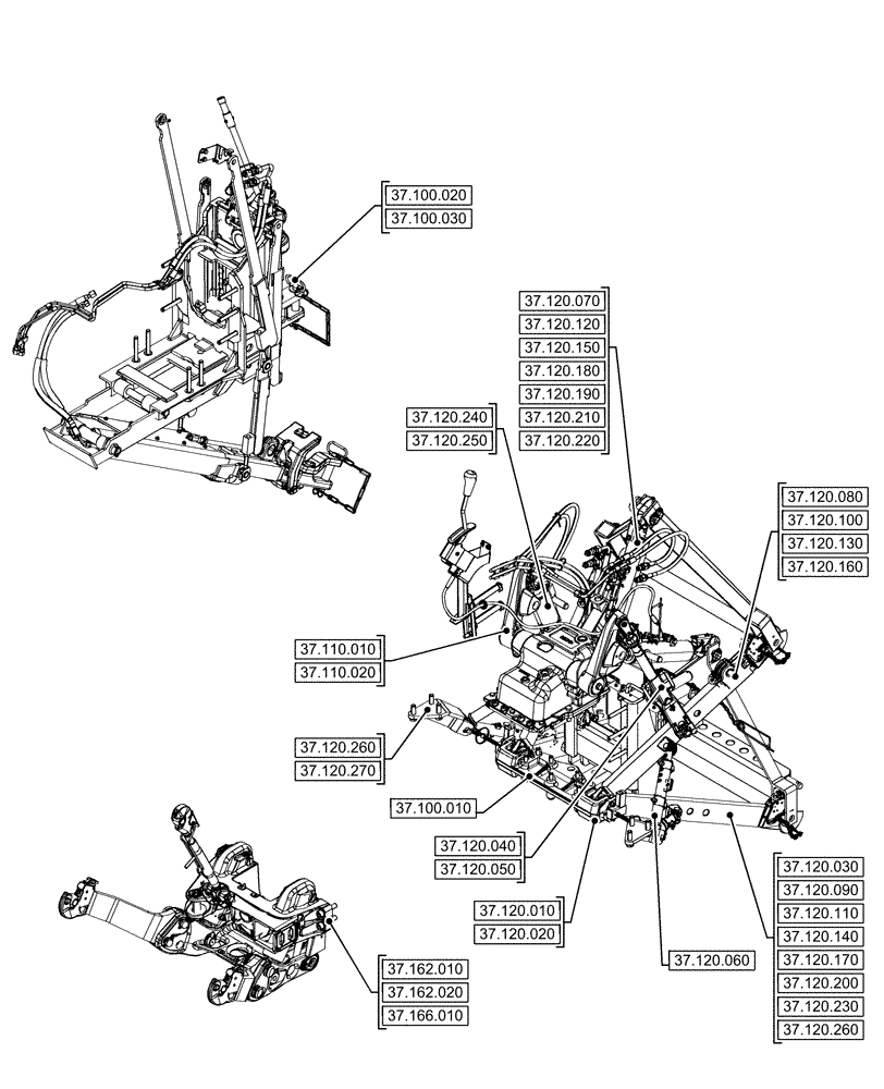 Схема запчастей Case IH FARMALL 120U - (00.000.37) - PICTORIAL INDEX - HITCHES, DRAWBARS AND IMPLEMENT COUPLINGS (00) - GENERAL & PICTORIAL INDEX