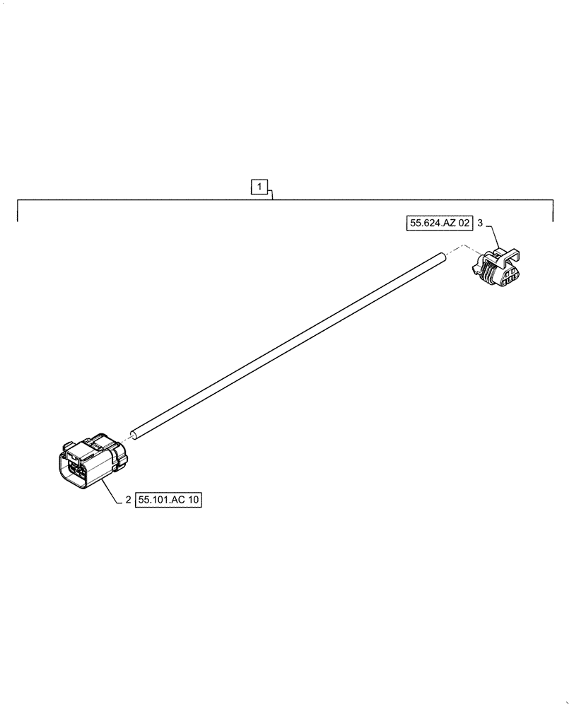 Схема запчастей Case IH 5140 - (55.624.AZ[05]) - WIRE HARNESS, REMOTE ADJUST SPREADER HOOPS (55) - ELECTRICAL SYSTEMS