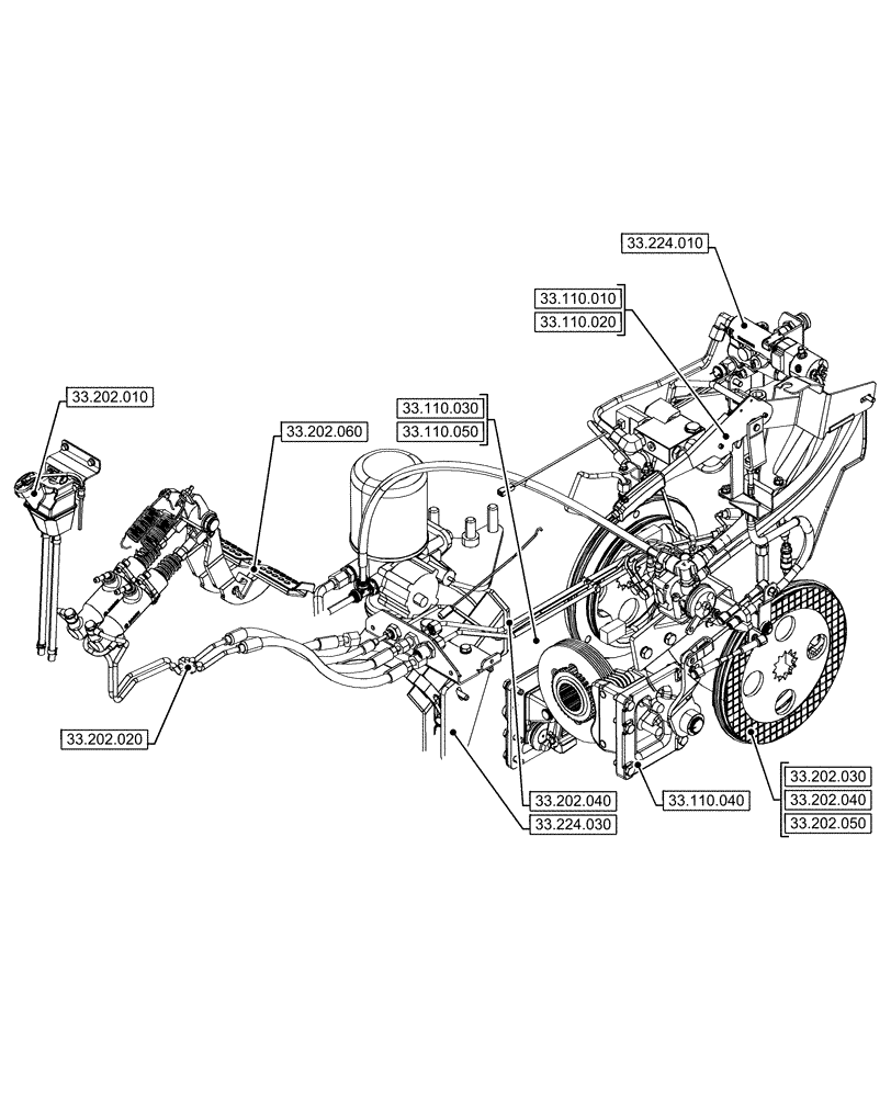 Схема запчастей Case IH FARMALL 120U - (00.000.33) - PICTORIAL INDEX - BRAKES & CONTROLS (00) - GENERAL & PICTORIAL INDEX