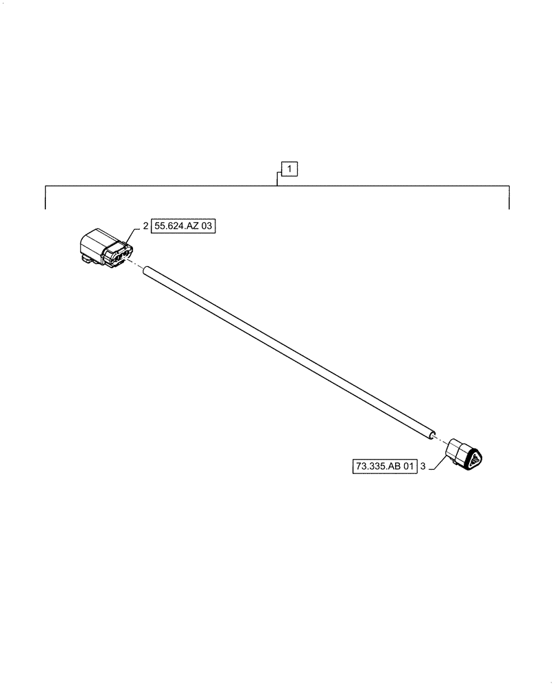 Схема запчастей Case IH 6140 - (55.624.AZ[04]) - WIRE HARNESS, CHAFF SPREADER TUBE (55) - ELECTRICAL SYSTEMS