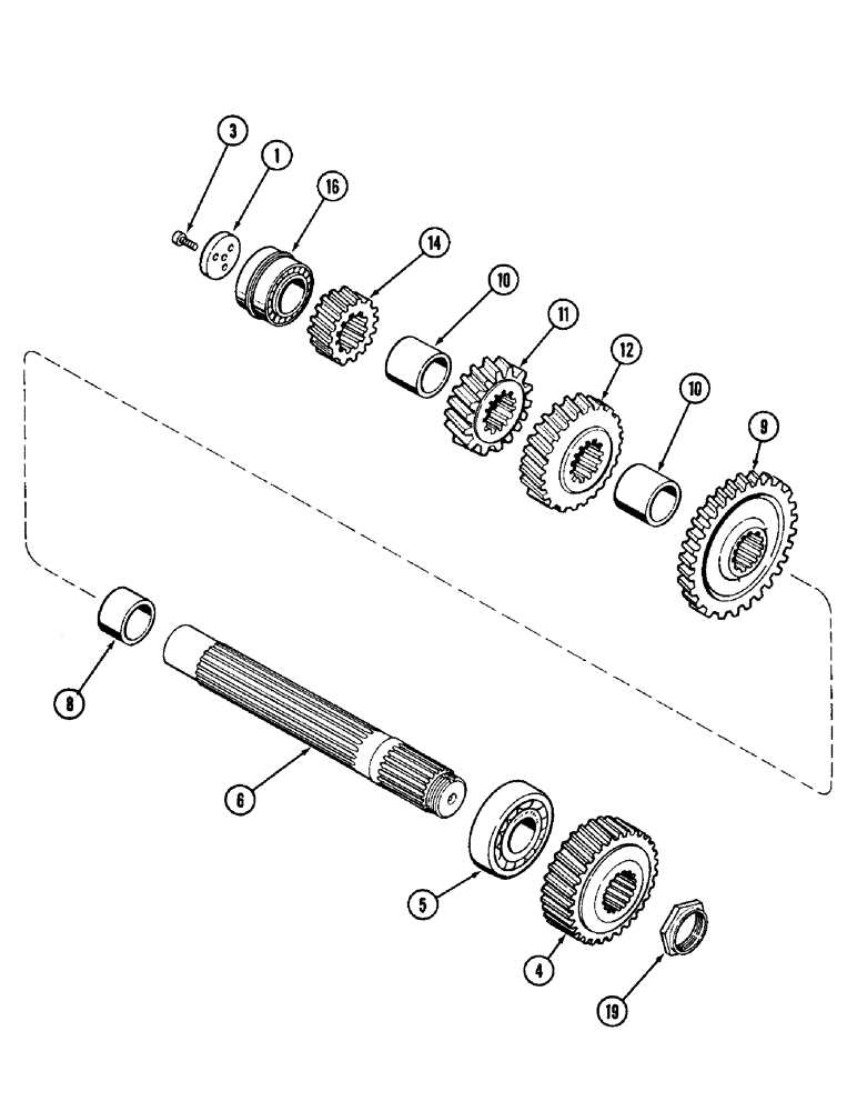 Схема запчастей Case IH 1896 - (6-178) - POWER SHIFT TRANSMISSION, INTERMEDIATE SHAFT (06) - POWER TRAIN