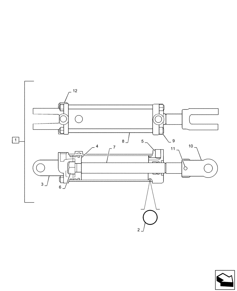 Схема запчастей Case IH 1255 - (35.100.BI[03]) - HYDRAULIC CYLINDER 3" (35) - HYDRAULIC SYSTEMS