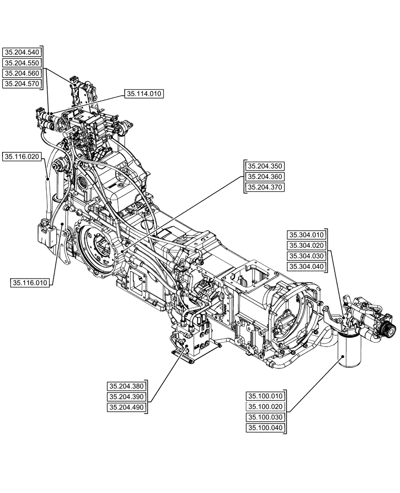 Схема запчастей Case IH FARMALL 120U - (00.000.35[03]) - PICTORIAL INDEX - HYDRAULIC SYSTEMS (00) - GENERAL & PICTORIAL INDEX