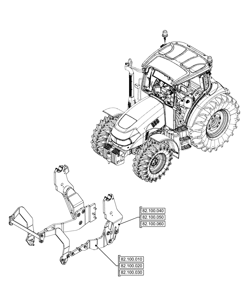 Схема запчастей Case IH FARMALL 120U - (00.000.82) - PICTORIAL INDEX - FRONT LOADER (00) - GENERAL & PICTORIAL INDEX