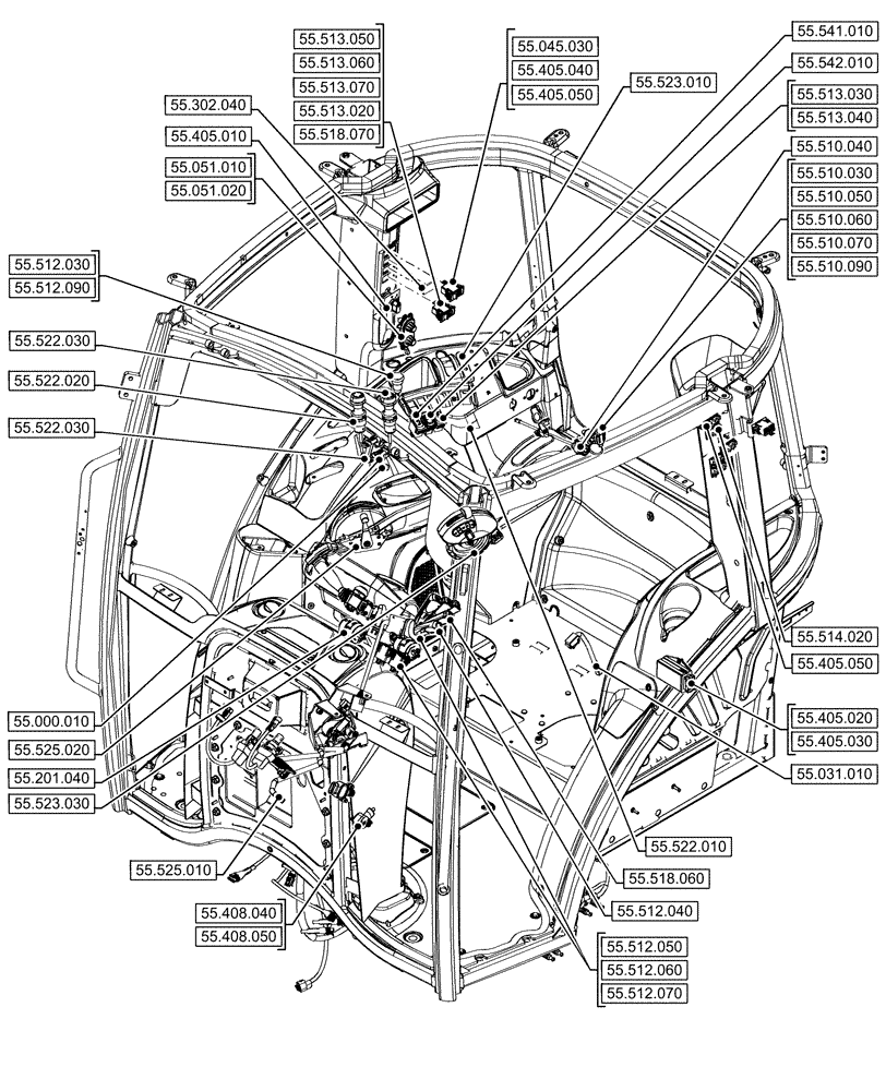 Схема запчастей Case IH FARMALL 120U - (00.000.55[04]) - PICTORIAL INDEX - ELECTRICAL SYSTEMS (00) - GENERAL & PICTORIAL INDEX