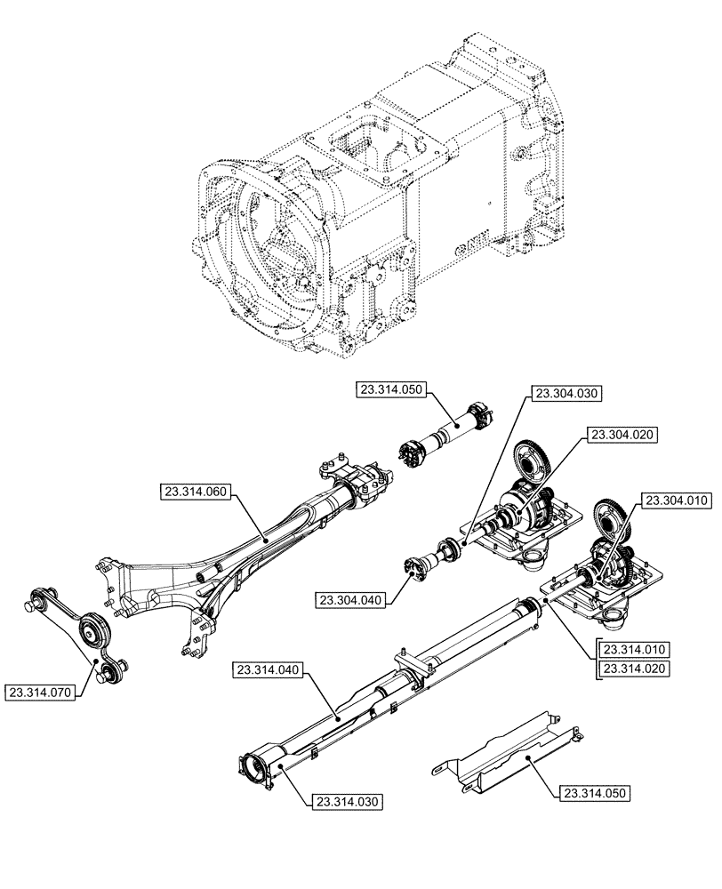 Схема запчастей Case IH FARMALL 120U - (00.000.23) - PICTORIAL INDEX - 4WD LINES (00) - GENERAL & PICTORIAL INDEX